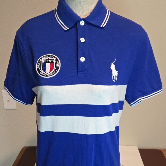 Polo by Ralph Lauren Blue Custom Slim Fit Shirt - Picture 1 of 6